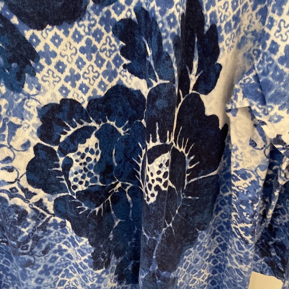 Chico's Vintage Shades of Blue Floral Cardigan, 3/4 Length Sleeves, Size 3 - Picture 6 of 6